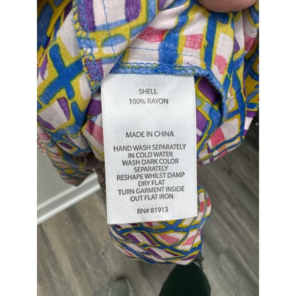 Plenty by Tracy Reese Dress Women's Size 12 Multicolor Geometric Tank Dress - Picture 5 of 5